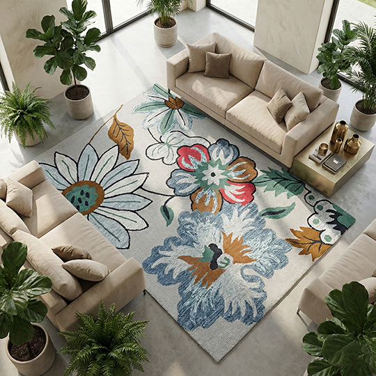 Vibrant Garden Woolen Carpet