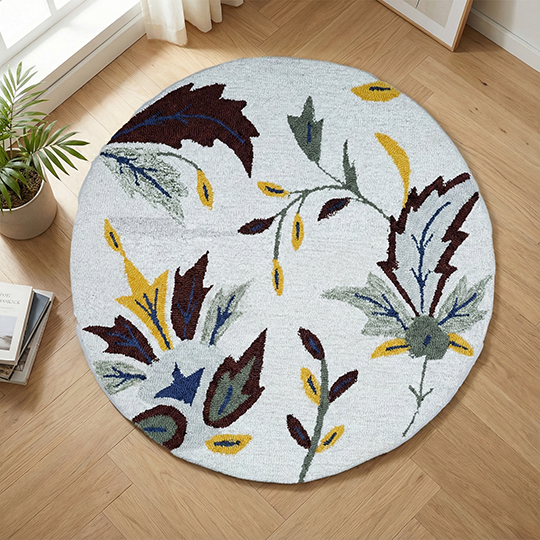 Sunlit Garden Woolen Round carpet