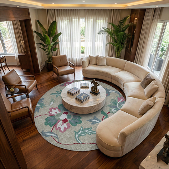 Vintage Garden Round Wool carpet