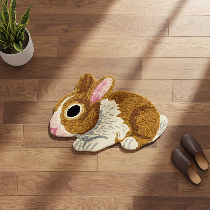 Warm Bunny Woolen Doormat
