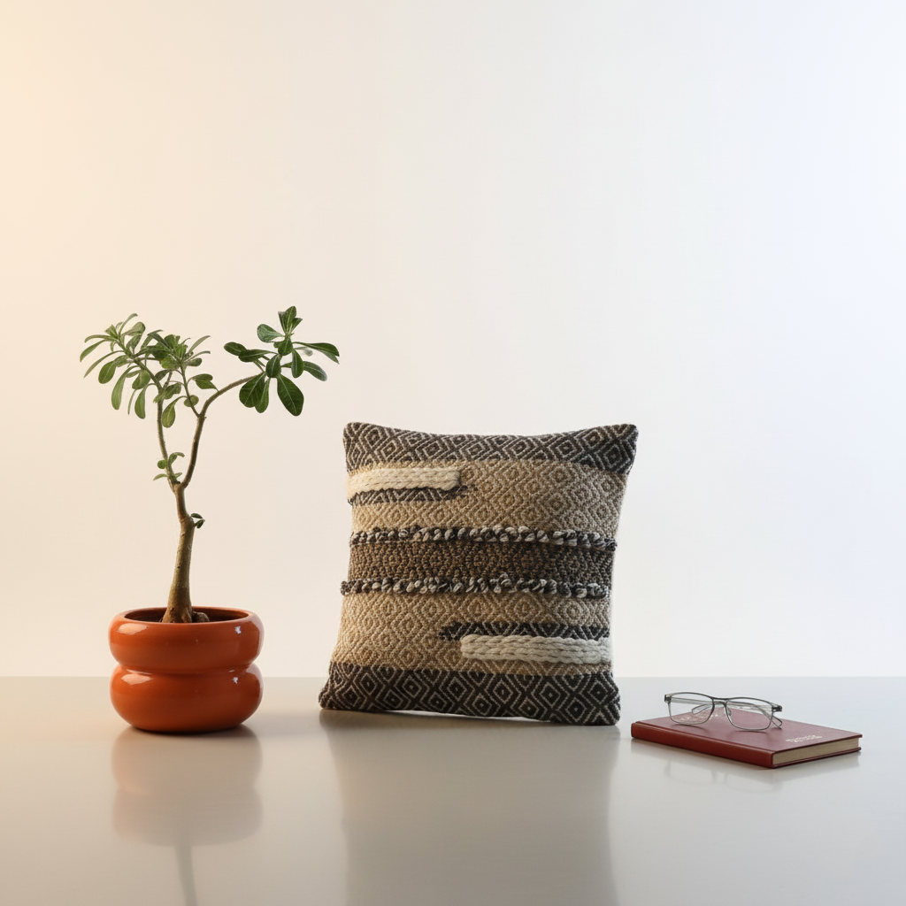 Terracotta bloom cotton cushion